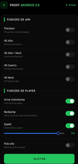 Menu Proxy Android